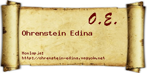 Ohrenstein Edina névjegykártya
